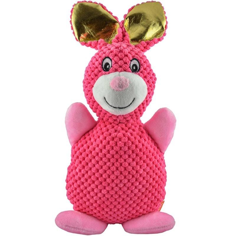 DOG LIFE STYLE Peluche lapin rose couineur 35cm